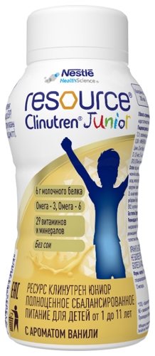 Смесь Resource (Nestle) Clinutren Junior с ароматом ванили (c 1 года до 11 лет) 200 мл Фантастик 