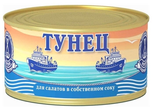 Морское Содружество Тунец для салатов в собственном соку, 185 г