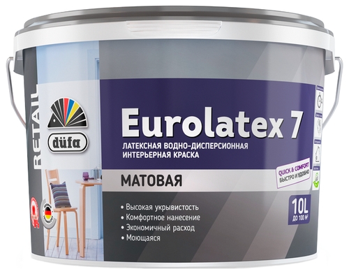 Краска латексная Dufa Retail Eurolatex Фикс Прайс Пинск