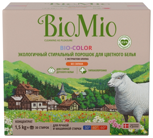 Стиральный порошок BioMio BIO-COLOR с Фикс Прайс 