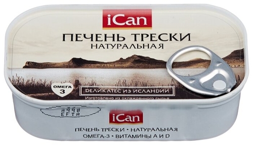 ICan Печень трески натуральная, 115 Фикс Прайс 