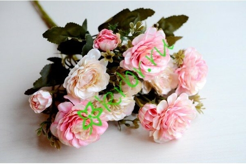 Искусственные цветы Букет английской розы нежно-розовый