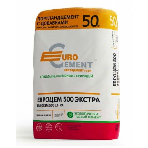 Цемент Евро Евроцемент М500 Экстра 50 кг Гемма 