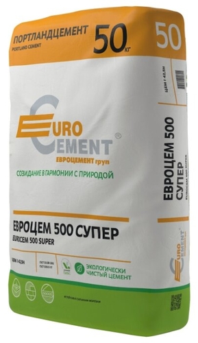 Цемент Евроцемент ЦЕМ I/A-Ш 42.5Н 50 кг. М500 Гемма 