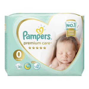 Подгузники Памперс (Pampers) Premium Care 1,5-2,5 кг р.0, 30 шт.