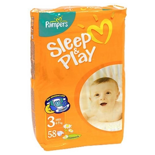 Pampers подгузники Sleepamp;Play 3 (4-9 кг) 58 шт.