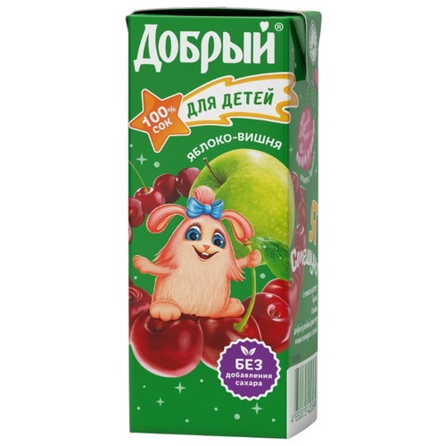 Сок Добрый для детей Яблоко-Вишня, без сахара Грин 