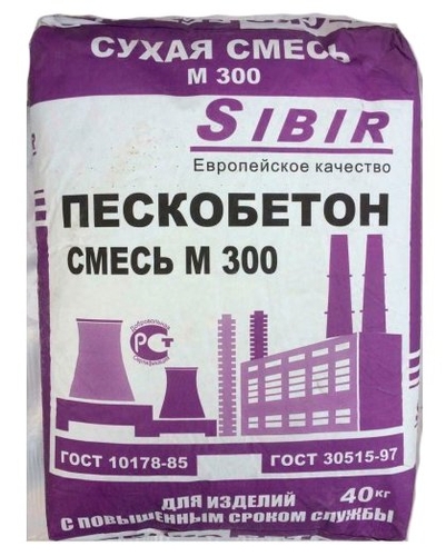 Пескобетон Сибирский цемент М-300, 40 кг