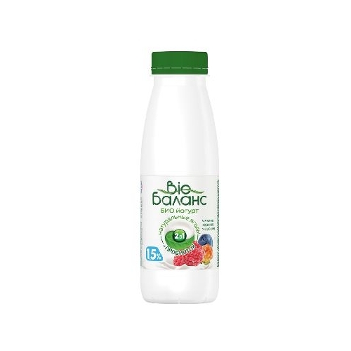 Питьевой йогурт Био Баланс малина, черника, морошка 1.5%, 330 г