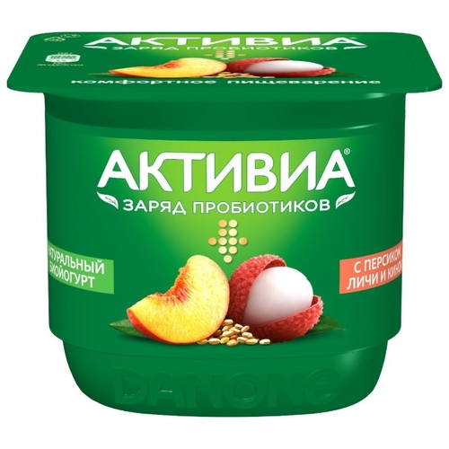 Йогурт Активиа с персиком, личи Корона Витебск