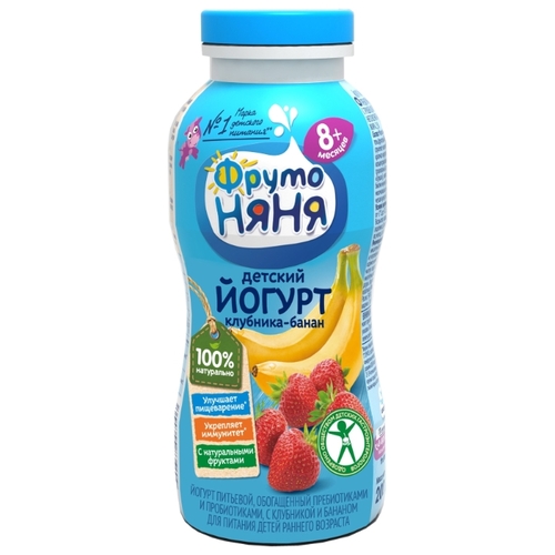Йогурт питьевой ФрутоНяня Клубника-Банан (с Корона Витебск