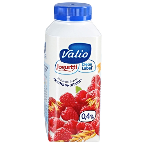 Питьевой йогурт Valio малина - злаки 0.4%, 330 г