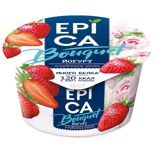 Йогурт EPICA Bouquet клубника-роза 4.8%, Корона Гродно