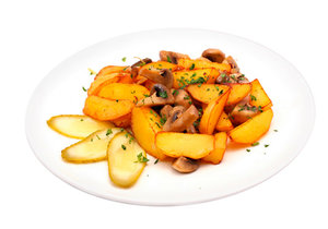 Картофель жареный с грибами готовые обеды 1 кг. Корона 