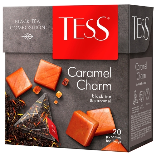 Чай черный Tess Caramel charm в пирамидках Корона 