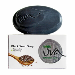 Мыло, гели и скрабы для лица Vasu BLACK SEED SOAP Uva (Мыло с Черным Тмином универсальное, Васу), 125 г.