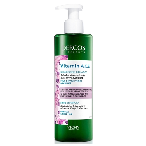 Vichy шампунь Dercos Nutrients Vitamin A, C, E для блеска волос Космо 