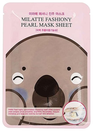 Milatte Маска тканевая с экстрактом жемчуга Fashiony Pearl Mask Sheet Кравт 