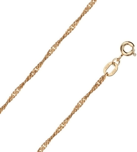 Золотая цепочка на шею Красцветмет NC-12-028-0-35 с плетением сингапур, размер 60 мм