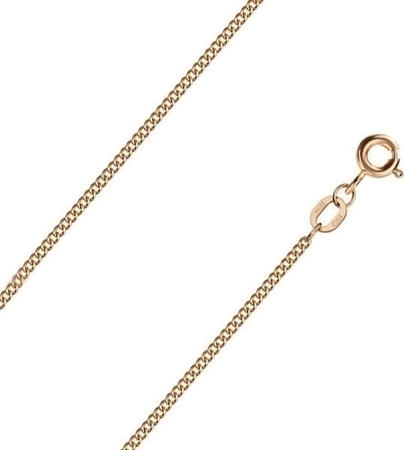 Золотая цепочка на шею Красцветмет NC-12-002-0-35 с панцирным плетением, размер 60 мм Кристалл 