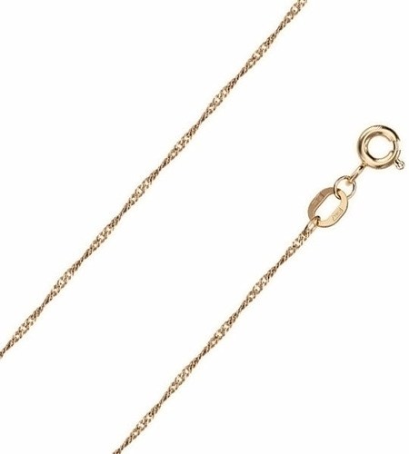 Золотая цепочка на шею Красцветмет NC-12-028-0-20 с плетением сингапур, размер 50 мм