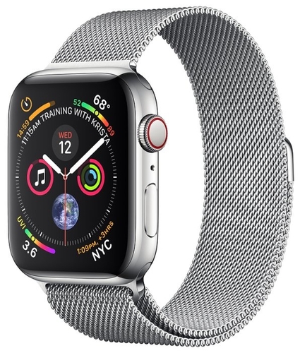 Часы Apple Watch Series 4 GPS + Cellular 44mm Stainless Steel Case with Milanese Loop