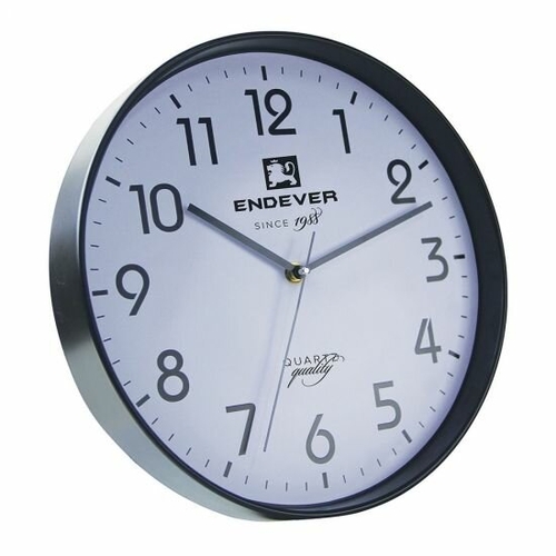 Endever 112-RealTime Часы настенные, черно-белый,
