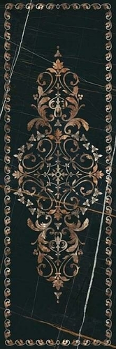 Керамическая плитка Керама Марацци Греппи Декор Черный Обрезной 40x120 Кск 