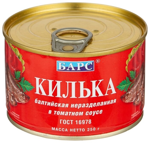 БАРС Килька балтийская в томатном Квартал вкуса 
