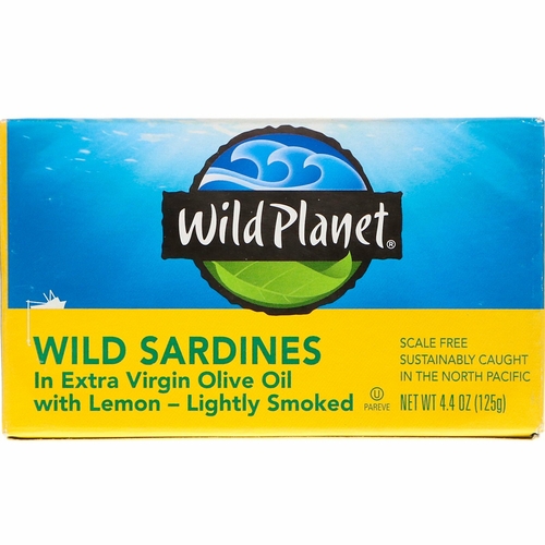 Wild Planet Сардины в масле первого отжима с лимоном 4375 унции (125 г) Квартал вкуса 