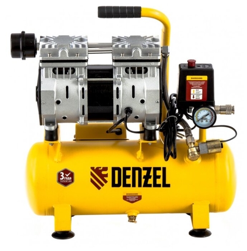 Компрессор безмасляный Denzel DLS 650/10, 10 л, 0.65 кВт Мастак 