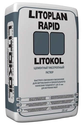 Штукатурка Litokol Litoplan Rapid, 25 кг Мастерок 