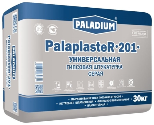 Штукатурка Paladium PalaplasteR-201 Серая, 30 кг Мастерок 