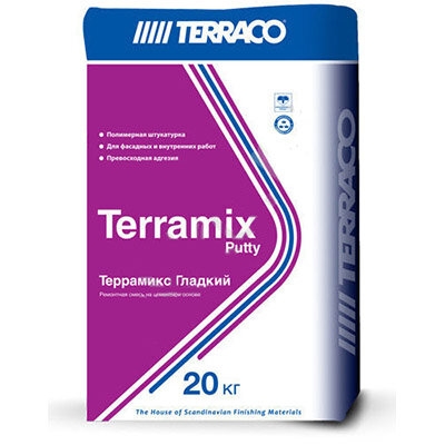 Штукатурка полимерная Террако Террамикс Гладкая белая 20 кг