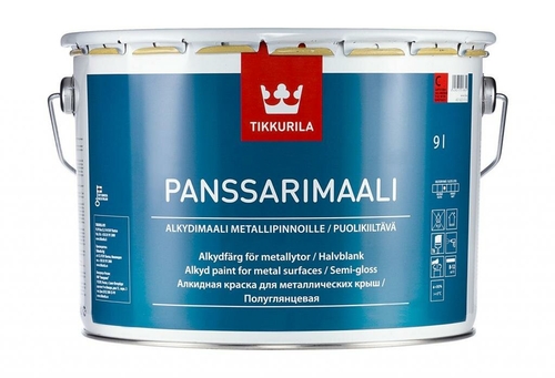 Краска кровельная по металлу Tikkurila Panssarimaali объем 0,9л л. Материк 