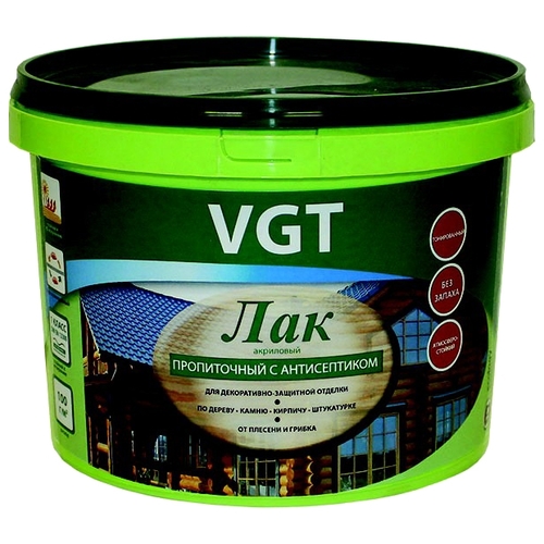 Лак VGT Акриловый пропиточный антисептический для дерева (9 кг) полиакриловый