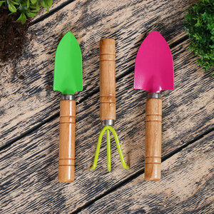 Набор садового инструмента, 3 предмета: рыхлитель, совок, грабли, длина 20 см Миля 