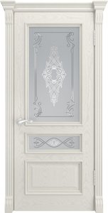 Дверь Гера-2 шпон Дуб RAL 9010, стекло Миля 