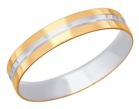 SOKOLOV Обручальное кольцо из комбинированного золота с алмазной гранью 110208