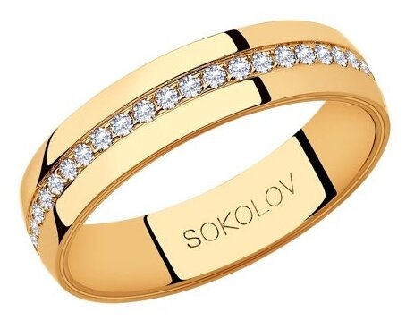 SOKOLOV Обручальное кольцо из золота с фианитами 111028-01 Мономах 