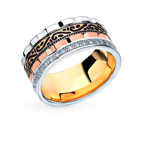 Золотое обручальное кольцо с бриллиантами Юверос «Обручальные кольца» (модель 1000321) Мономах 