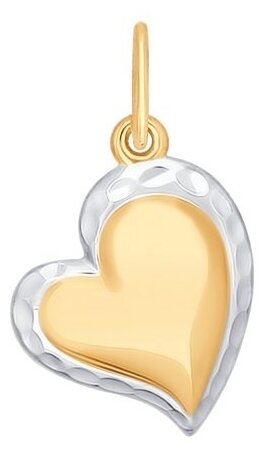 SOKOLOV Подвеска в форме сердца из золота с алмазной гранью 035036 Мономах 