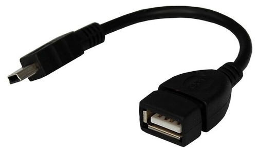 USB кабель OTG mini USB на USB шнур 0.15 м для легкого и быстрого соединения REXANT, цвет: Черный На связи 