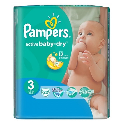 Pampers подгузники Active Baby-Dry 3 (4-9 кг) 22 шт.