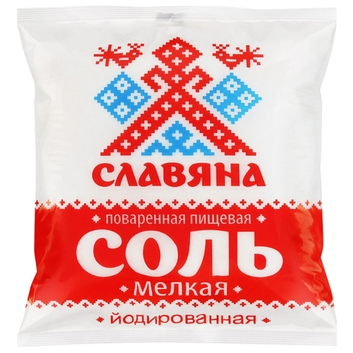 Славяна соль поваренная пищевая йодированная мелкая, 1000 г ПерекрестОК 