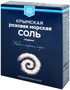 Соль морская пищевая садочная, первый сорт (средний кристалл, 750 гр) Крымская царская соль ПерекрестОК 