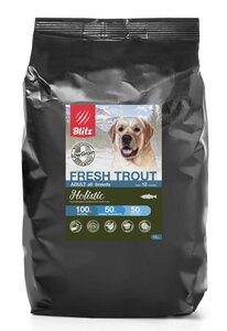 Корм для собак Blitz Holistic Adult Fresh Trout, малозерновой, свежая форель (12 кг) ПерекрестОК 