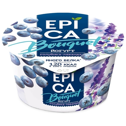 Йогурт EPICA bouquet голубика лаванда 4.8%, 130 г ПерекрестОК 