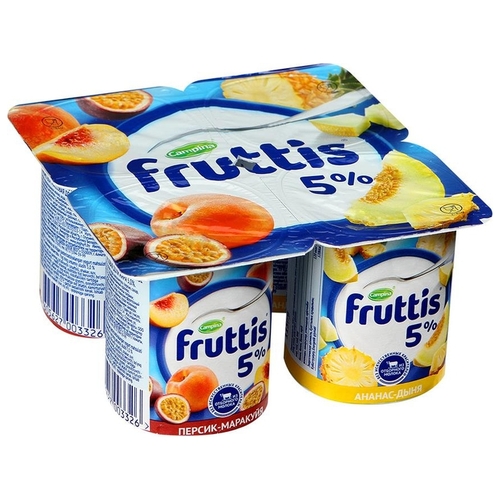 Йогуртный продукт Fruttis персик маракуйя ананас дыня 5%, 115 г ПерекрестОК 