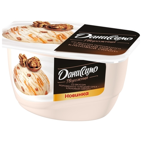 Творожный десерт Даниссимо со вкусом мороженого Грецкий орех с кленовым сиропом 5.9%, 130 г